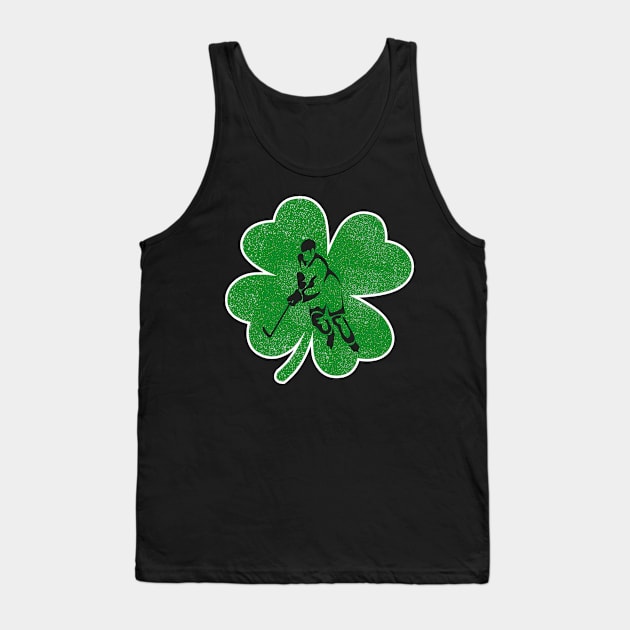 Hockey Shamrock Clover Vintage T-Shirt Irish Gift Tank Top by Dunnhlpp